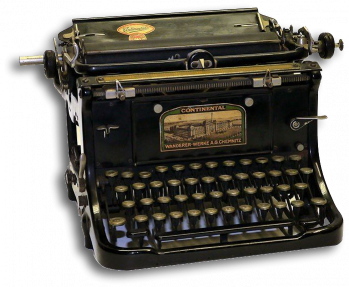 CONTINENTAL Schreibmaschine, WANDERER WERKE A.G. CHEMNITZ, mit Fabrikansicht 20er