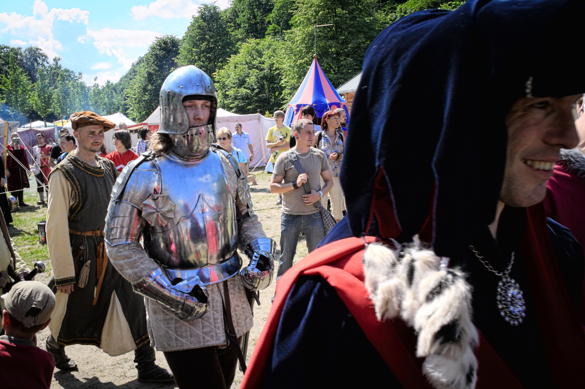Ridder en heraut op het Weesenstein Middeleeuws festival