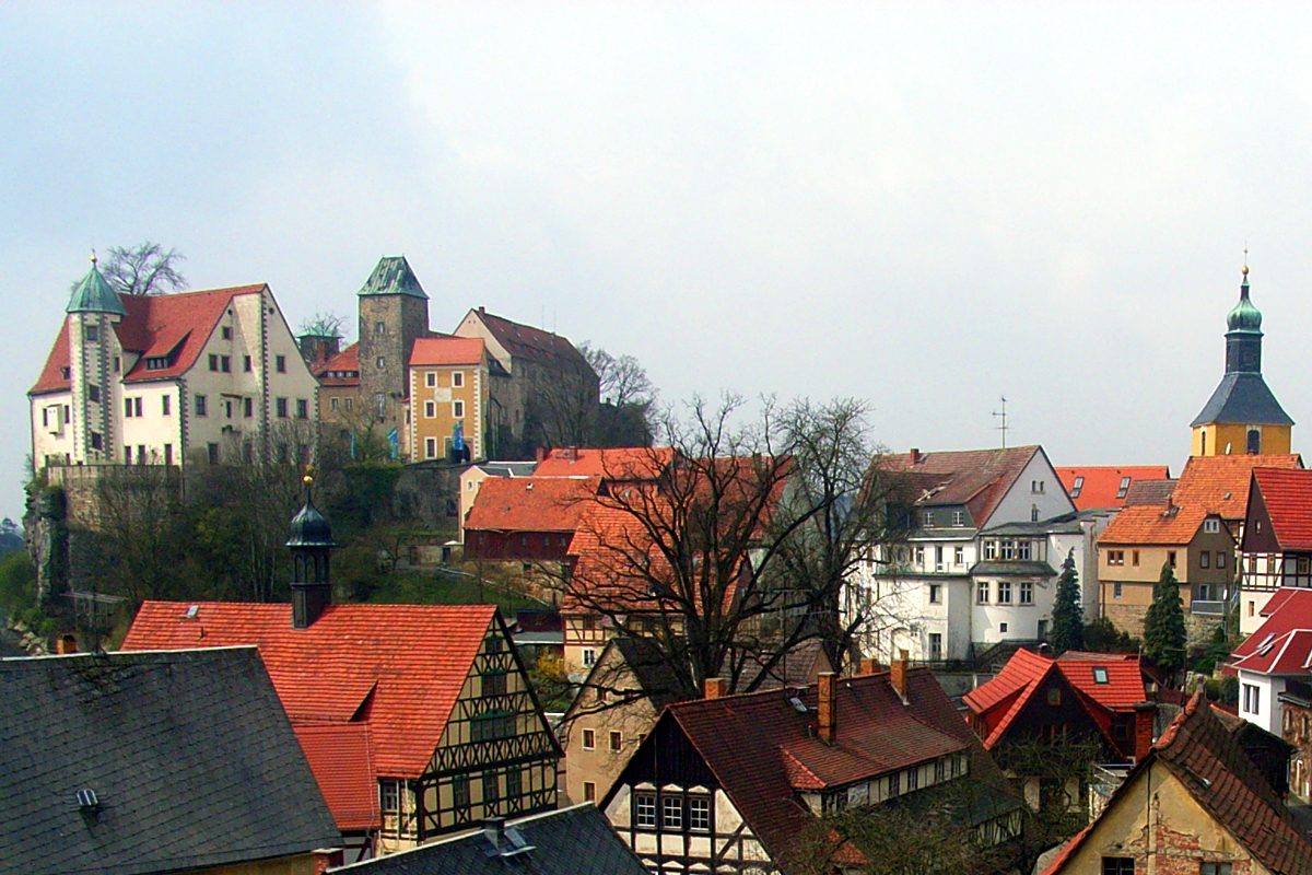 Hohnstein, Dorf Blick zur Burg
