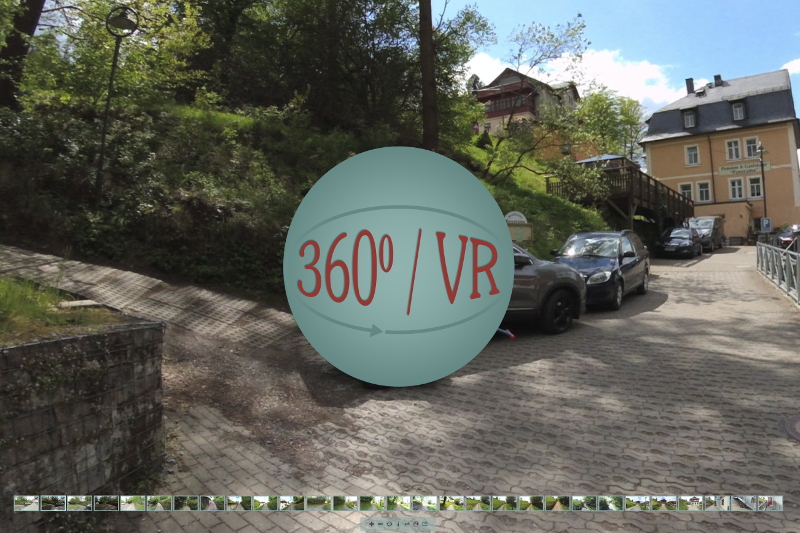 Wandelroute vanaf Hotel Panorama naar Villa Richter. In 360 graden Panorama- / VR view.